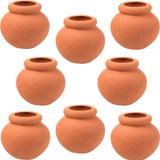 Hiawbon 8 Pcs Miniature Clay Pots Mini Terracotta Pots
