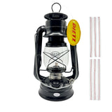 Light of Mine - Dietz #76 Original Black Oil Lantern with 1/2 Replacement Wick Strips (Black)