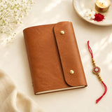 The Messy Corner Leather Button Diary | A5 Travel Notebook & Daily Planner For Men And Women | Vegan & Premium Quality | 80 Gsm,