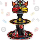 Censen 3 Tier Race Car Party Decorations Cupcake Stand Truck Car Favors Cupcake Holder Racing Truck Dessert Tower Car Theme Dess