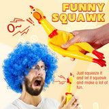 Zddaoole 6 Pcs Large Screaming Chicken Dog Toys,Yellow Rubber Chicken 12 inch,Squeeze Squeaky and Screaming Chicken,Prank Novelt