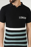 Toplot Mens Polo Collar Cotton T-Shirt With Half Sleeves (London-T-Shirt-5113-Black-Xxl),Black,2,B0C622MQFK