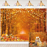 Fall Forest Photography Backdrop 8x6FT Autumn Natural Scenery Maple Leaves Photo Backdrop for Thanksgiving Kids Adults Baby Show