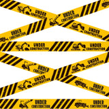 Nuanchu 2 Rolls 3'' x 98 Feet Under Construction Party Tape Decorations Construction Zone Tape Birthday Party Supplies Favors fo