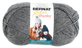 Bernat Big Ball Chunky Solid Yarn, 14oz, Super Bulky 6 Gauge, 100% Acrylic True Grey Machine Wash & Dry