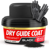 Dry Guide Coat Powder - Highlights Scratches, Pinholes, Low Spots & Other Defects, Extra Large Black Powder Coat for Wet & Dry A