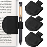 SESENSE Magnetic Pen Holder for Notebook - 3 Pcs Leather Magnetic Bookmarks Holder for Reading Women, Book Lover Gifts for Booki