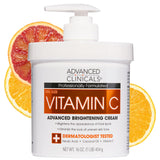 Advanced Clinicals Vitamin C Cream Visibly Brightening Body Lotion | Vitamin C Moisturizer Skin Care Body Cream For Women & Men 