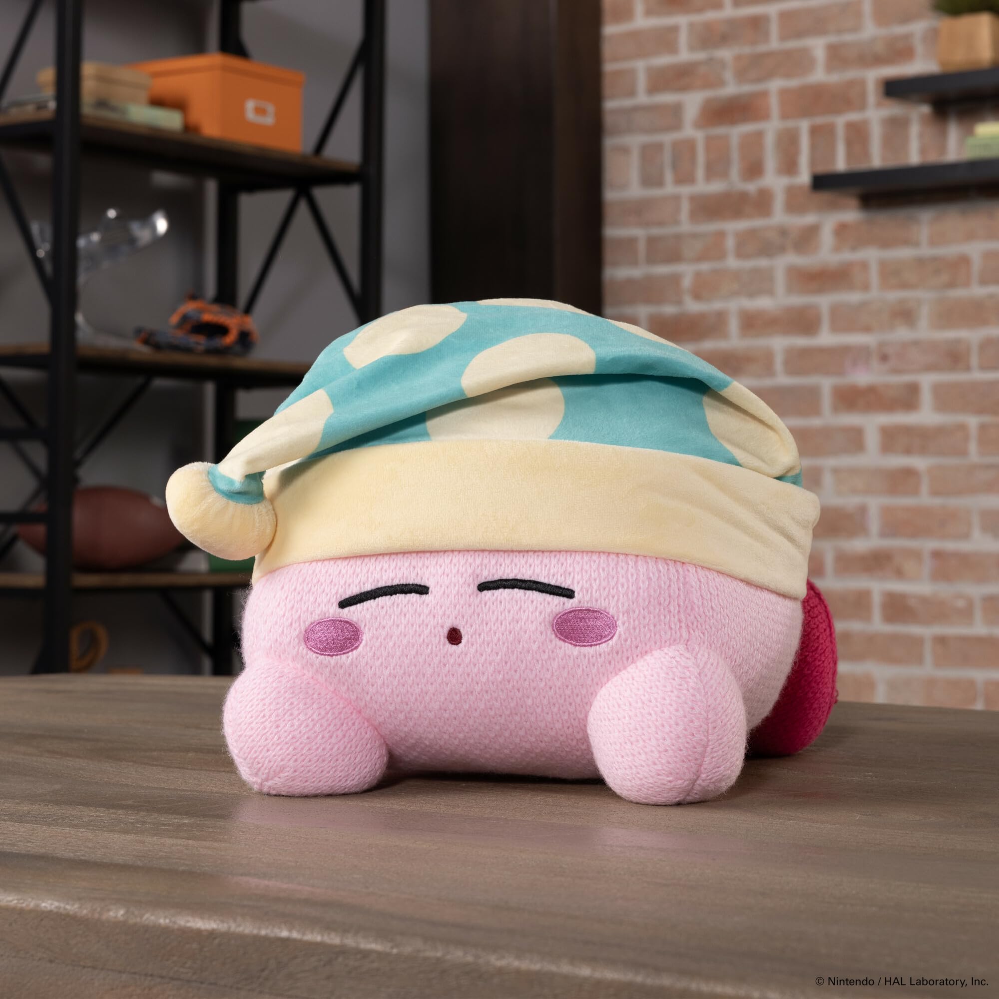 Tomy Nuiguru Knit Kirby Plush - Sleeping Kirby Plushie - Knit And Crochet Plushies - Collectible Crochet Stuffed Animals - Soft
