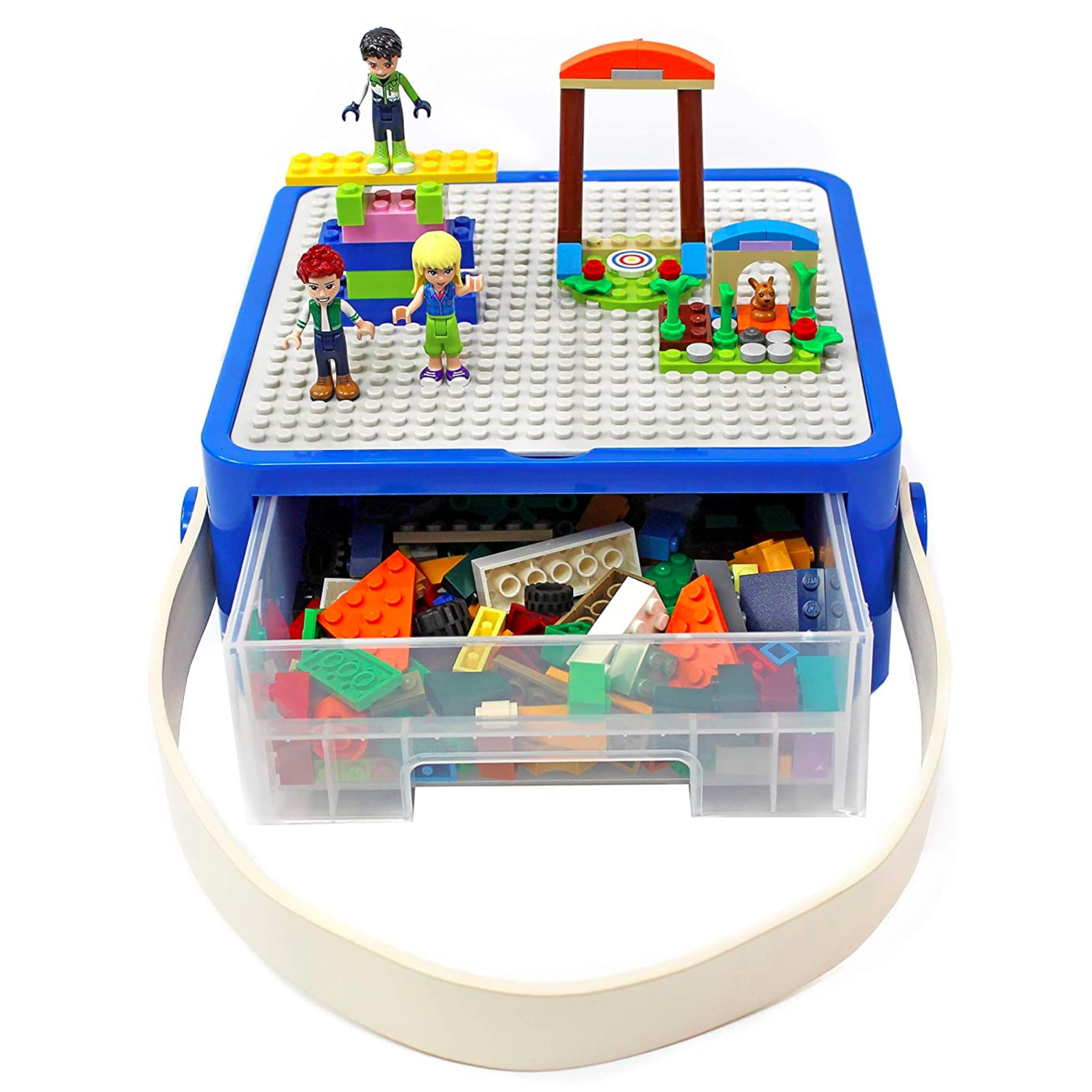 Bins & Things Storage Bin Box Organizer - Building Blocks Containers Storage and Toy Suitcase - Kids Toy Storage Organizer for S