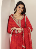Libas Women'S Silk Chiffon Kurta Sets (99267_Red_L)
