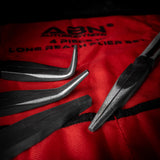 Abn Long Reach 11In Plier 4-Piece Set - 90-Degree Angle, 45-Degree Angle, Straight Needle Nose, And Duckbill Pliers
