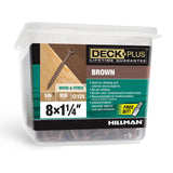 Deck Plus 1-1/4 Inch Epoxy Coated Exterior Wood and Fence Screws #8 x 1-1/4 Torx/Star Drive Included Coarse Thread, Outdoor Rust