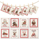 CHENGU 8 Pcs Christmas Swedish Kitchen Dishcloths Pink Santa Claus Trees Kitchen Cleaning Cloth Reusable Absorbent Xmas Cleaning