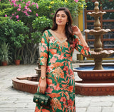 Anni Designer Women'S Rayon Viscose Straight Printed Kurta With Palazzo (Chinki Green-Vks02_S_Green_Small),Green,S,,,