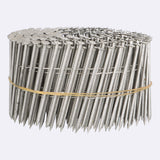 LiGuVCY Stainless Steel Siding Nails - 2-1/2x0.09 Ring Shank 15 Degree Coils, 3600 Count Small Cap Coil Roofing Ring Shank Sidin