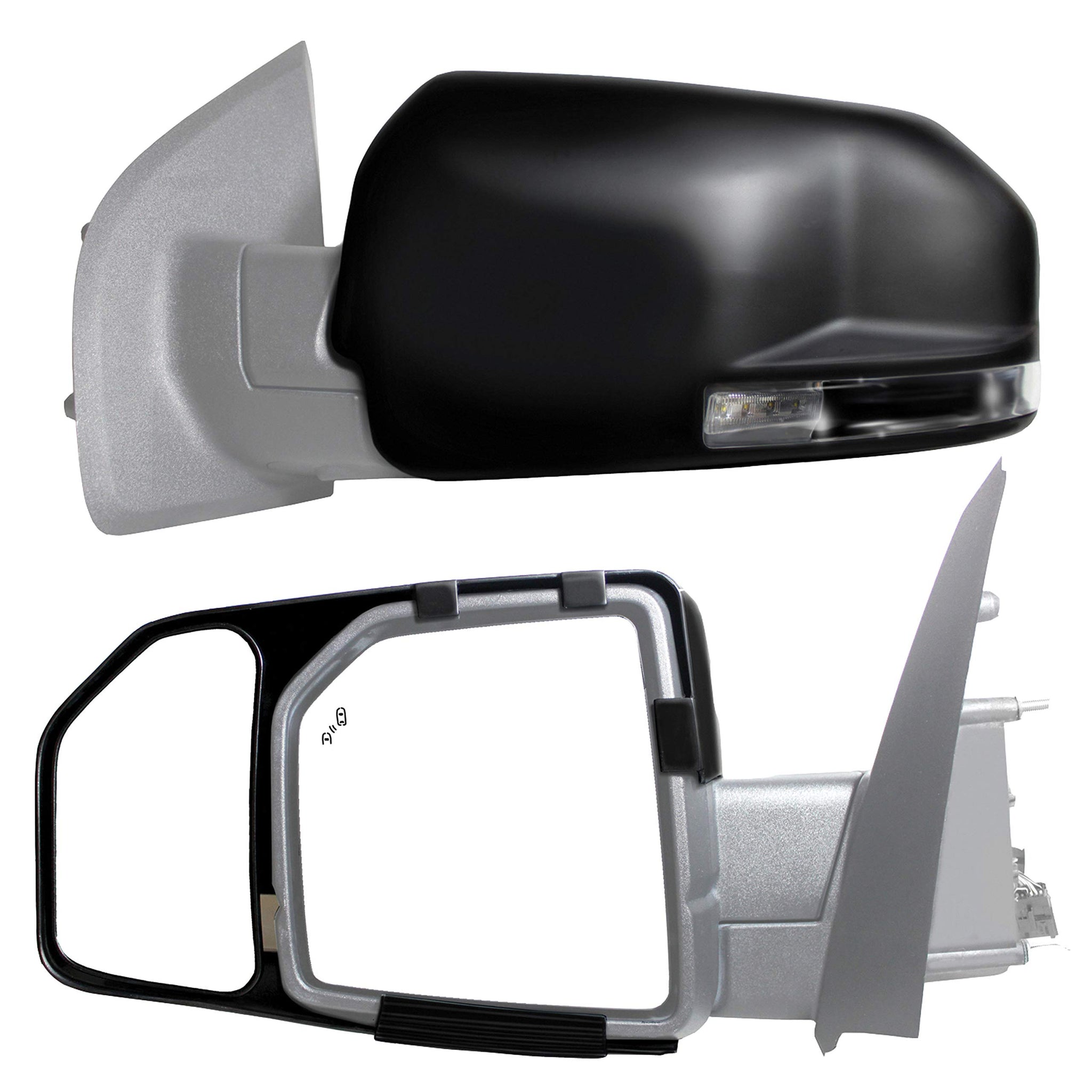 K Source K-Source 81850 Snap-On Towing Mirrors For Ford F150 (15+), Black