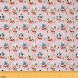 JEJELOIU Cartoon Penguin Fabric by The Yard Christmas Tree Upholstery Fabric for Chairs Xmas Theme Waterproof Indoor Outdoor Dec