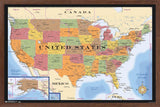 Trends International Map - USA Time Zones Wall Poster, 22.375 x 34, Mahogany Framed Version