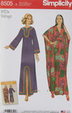 Simplicity US8505A 1970s Vintage Fashion Womens Ankle Length Caftan Sewing Pattern Kit, Code 8505, Sizes 1020