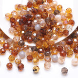 200PCS 6MM Crystal Glass Beads for Jewelry Making Coffee Series Rondelle Facted Crystal Glass Beads for Bracelet Making Round Gl