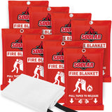 Fire Blanket Emergency for Home Kitchen - 8 Pack 40x40 Fireproof Safety Protection Fiberglass Flame Retardant Blankets Survival 