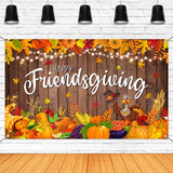 Mocsicka Happy Friendsgiving Banner Happy Thanksgiving Decorations Autumn Friendsgiving Turkey Fall Harvest Party Supplies Backd