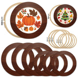 RattanView 12 Pcs 8 Inch Wood Embroidery Hoop Frame with Embroidery Hoops Round Finished Cross Stitch Hoop Frame for DIY Art Cra
