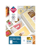 MACO Laser/Ink Jet White COVERALL Full Sheet Labels, 81/2 x 11, 1 per Sheet, 25 per Pack (ML0125)