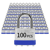 Padlocks with Same Key, LQYN 100 Pcs Laminated Keyed Padlock (1-9/16, 40mm), Keyed Alike Locks, Normal Shackle, for Storage Lock