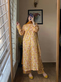 Anni Designer Women'S Rayon Blend Straight Printed Kurta With Palazzo & Dupatta (Daisy Mustard_S_Mustard_Small),Mustard,S,Rayon Blend,Regular,