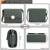 Adisa Women'S Girls Quilted Round Gold Sling Bag (Sl5149-D.Grn),D.Green,,B0F2GLZK5H