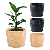Kuber Industries Pack Of 4 Roto Mould German Polymer 10Inch Big Size Flower Pot With Bottom Tray | Indoor/Outdoor Tree Gamla Pl
