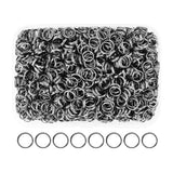 Mandala Crafts 7mm Gunmetal Double Jump Rings for Jewelry Making - 800 Pcs Small Split Key Rings Set for Crafts, DIY Keychains, 