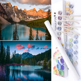 BAISITE Paint by Numbers Kit for Adults Beginners,16 Wx12 L 2 Pack Canvas for Painting Kits for Adults in Colorful Box-BAIPBN627