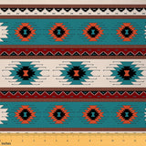 Erosebridal Ethnic Tribal Arrow Fabric by The Yard,Southwestern Rustic Aztec Upholstery Fabric for Chairs Sofa,Teal Orange Beige