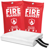 QIANZIEA Fire Blanket,2 Pack,40x40 Fire Blankets Emergency for Home and Kitchen
