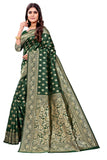 Sugathari Womens Banarasi Saree Pure Kanjivaram Silk Saree Soft New Ladies 2023 Design Wear Pattu Sarees Latest Cotton Party Sari Collections With Blouse Piece For Wedding Sadi (Pari S-1 Green)