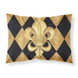 Caroline'S Treasures 8125Pillowcase Black And Gold Fleur De Lis New Orleans Moisture Wicking Fabric Standard Pillowcase, Large