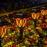 GIGALUMI Solar Lights Outdoor Waterproof, 8 Pack Flickering Flame LED Lights, Garden Decor for Yard, Patio, Landscape, Planter, 