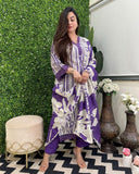 Gosriki Women'S Rayon Blend Straight Printed Kurta With Pant & Dupatta (Exhuma Begani-Gs_S_Begani_Small),Begani,,B0DD76Y8KS