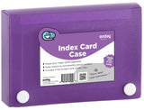 Index Card Holder Purple, 3x5 Note Flash Card Organizer Case, File Box with 5 Dividers, Notecard Box Holds 100 Cards, Also Avail