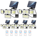 CLAONER Solar Outdoor Lights Motion Sensor 3500LM 288 LED Solar Security Lights with Remote Control IP67 Waterproof 4 Heads Floo