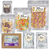 Wisesorb 120pcs Mylar Bags for Food Storage with Oxygen Absorbers 300cc 500cc (50 Packs Each), Resealable Pouches 4 Sizes Mix Bu