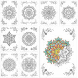 Zonon 40 Pcs Mandala Flower Coloring Postcards Set DIY Mandala Coloring Posters for Adults Home Stress Relieving Activity Home A