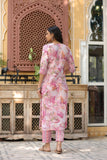 Gosriki Women'S Cotton Blend Straight Printed Kurta With Pant (Ps-Pink-Bfv-Gs_L_Pink_Large),Pink,,B0CPXXLX51