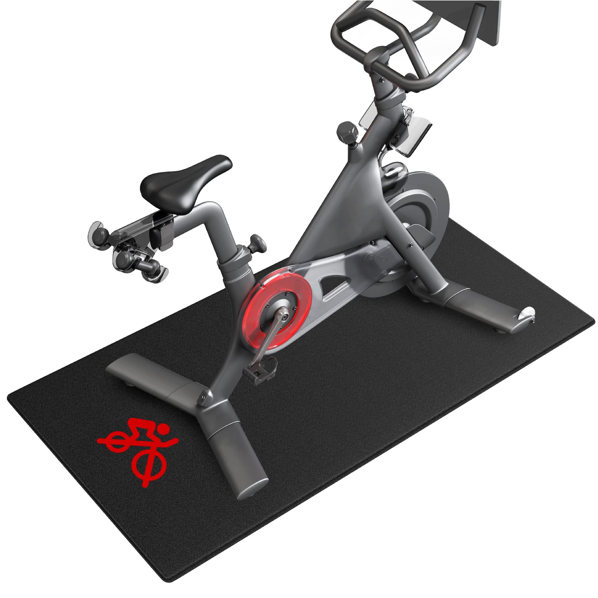 Bike Trainer Mat Compatible with Peloton Bike, for Treadmill & Row, THK 6mm, Under Mat Protect Hardwood Floor Carpet, Trainer Ac