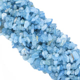 Ouubuuy Crystal Chips with Holes for Jewelery Making 5mm-8mm Natural Gemstone Beads Chips 35 (Aquamarine)