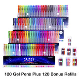 Gel Pens,Tanmit Gel Pens Set, 120 Colored Gel Pen plus 120 Refills for Adults Coloring Books, Drawing, Art Projects (No Duplicat
