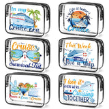Falueqg Cruise Clear Makeup Bags - 6Pcs Cruise Ship Essentials 2025, Cruising Must Have Survival Kit, PVC Waterproof Cosmetic Ba
